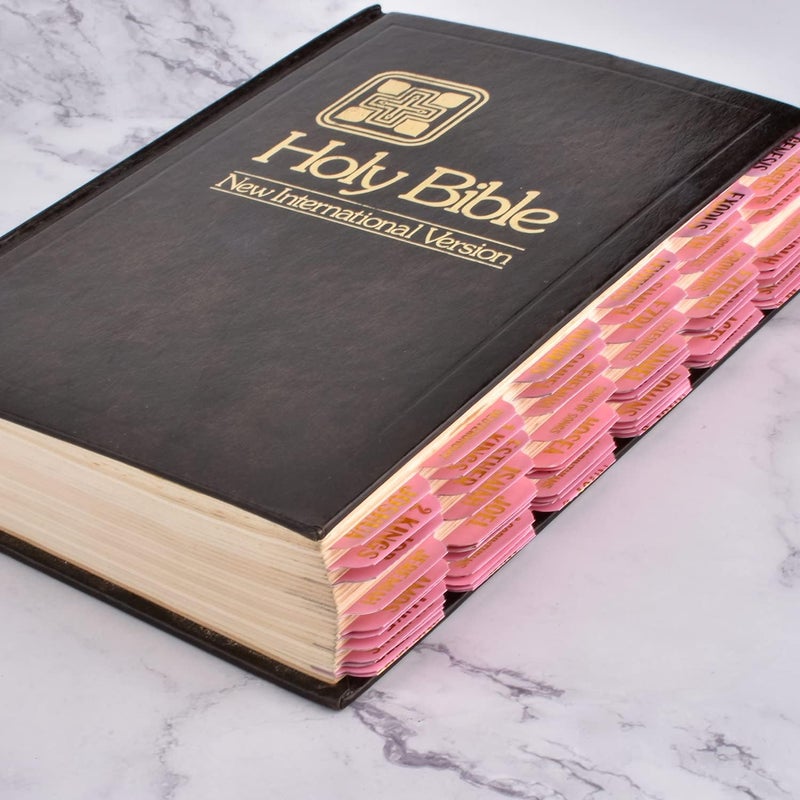 Cualfec Spanish Catholic Bible Index Tabs New & Old Testament Tabs Matte Laminated Floral Design, Bible Journaling Supplies - 122 Pcs (Pink - Gold Foil) - Image 3